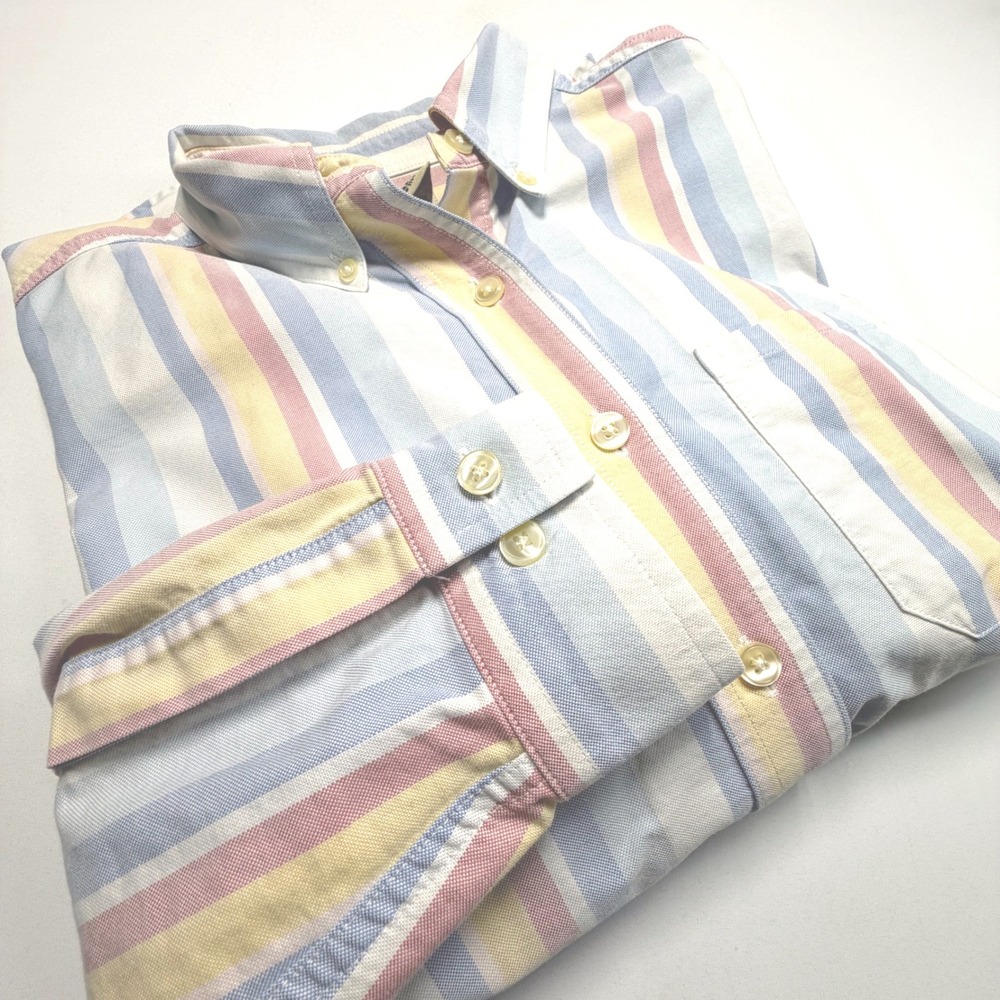 L.L.Bean Pastel Stripe Button Down Shirt Womens Small OSQ61